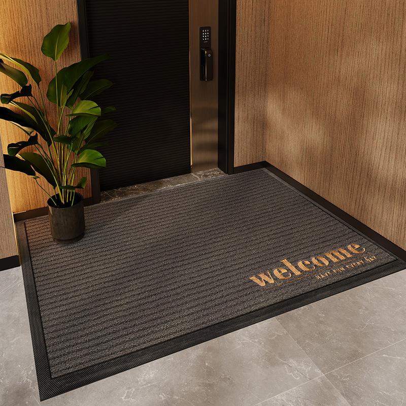Big House with Red Entrance Door Mat Non-slip Wear Resistant Dirt Mat Scraping Sand Dust Suction Door Carpet