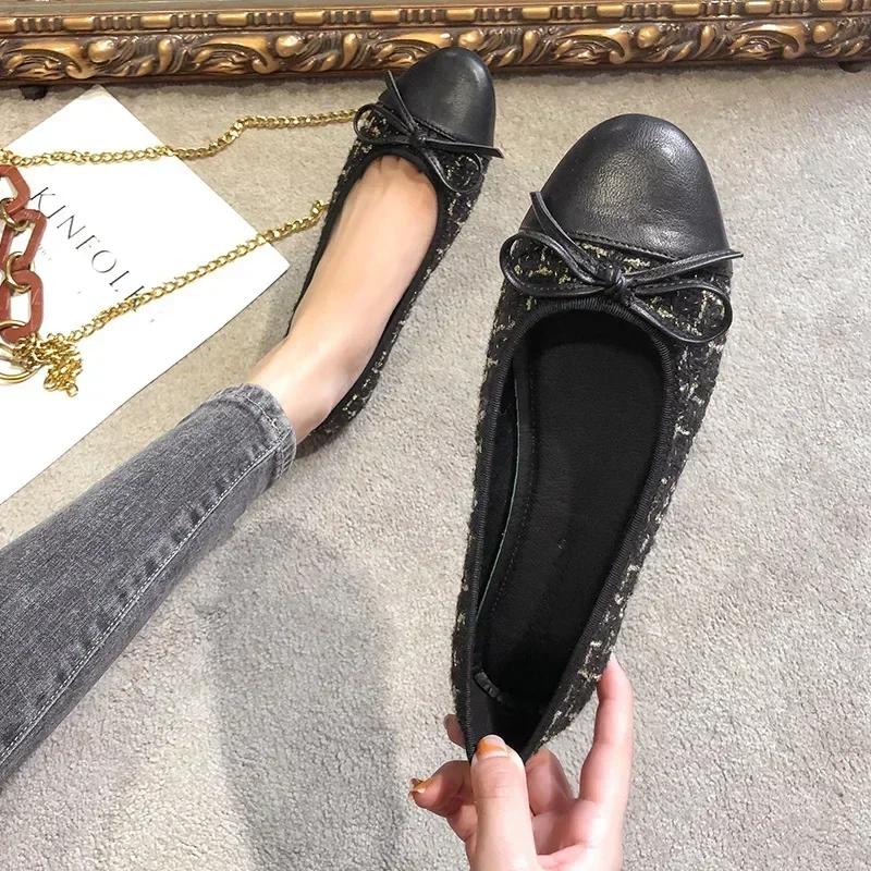 Fashion Women Shoes Slip on Flat Loafers for Bow Ballet Flats Women Moccasins Casual Zapatos Mujer Flat Shoes Women Walking Shoes2025