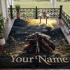 Custom Name Elden Ring Crystal Velvet Floor Rug Personalized Text Soft Carpet Home Decor