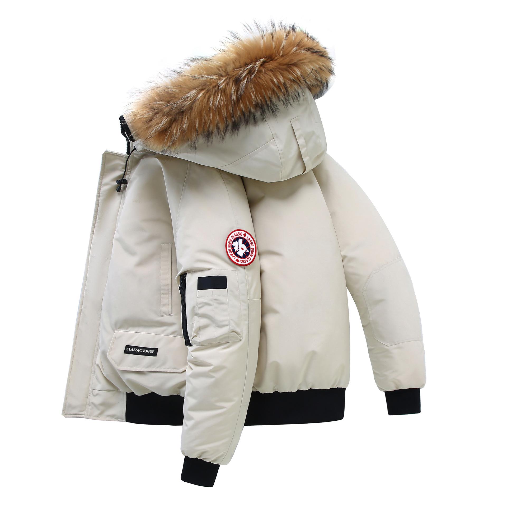 Giacca Unisex Trendy in Piuma d'Anatra e d'Oca con Cappuccio Staccabile - Capo d'Abbigliamento Esterno Moda Casual 2XL bianco