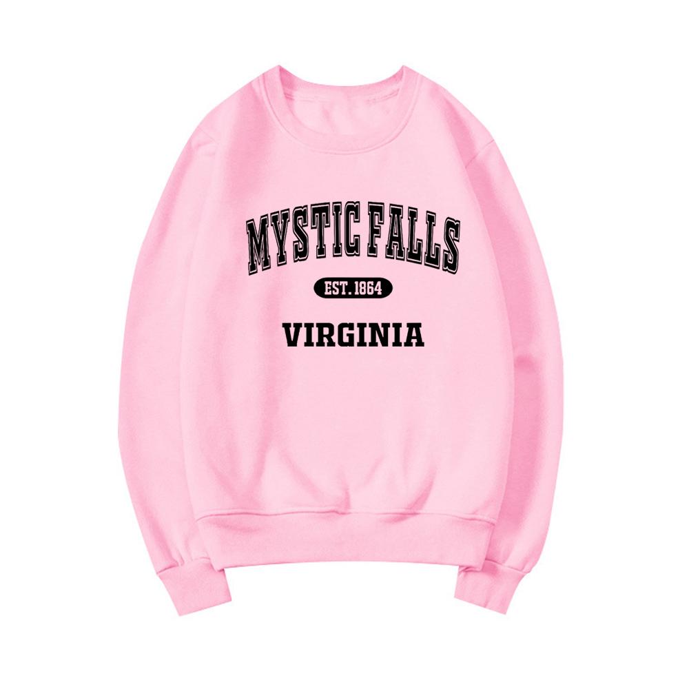 Mystic Falls Sweatshirt TVD Sweatshirts Salvatore Brothers Crewneck Sweatshirt Hoodie Women Long Sleeve Pullovers Casual Top