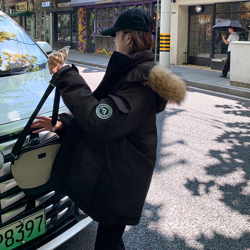 Winter Women's Thickened Loose Bread Suit Couple Outdoor Cold-proof Cotton Coat Short Hooded Large Wool Collar Work Jacket