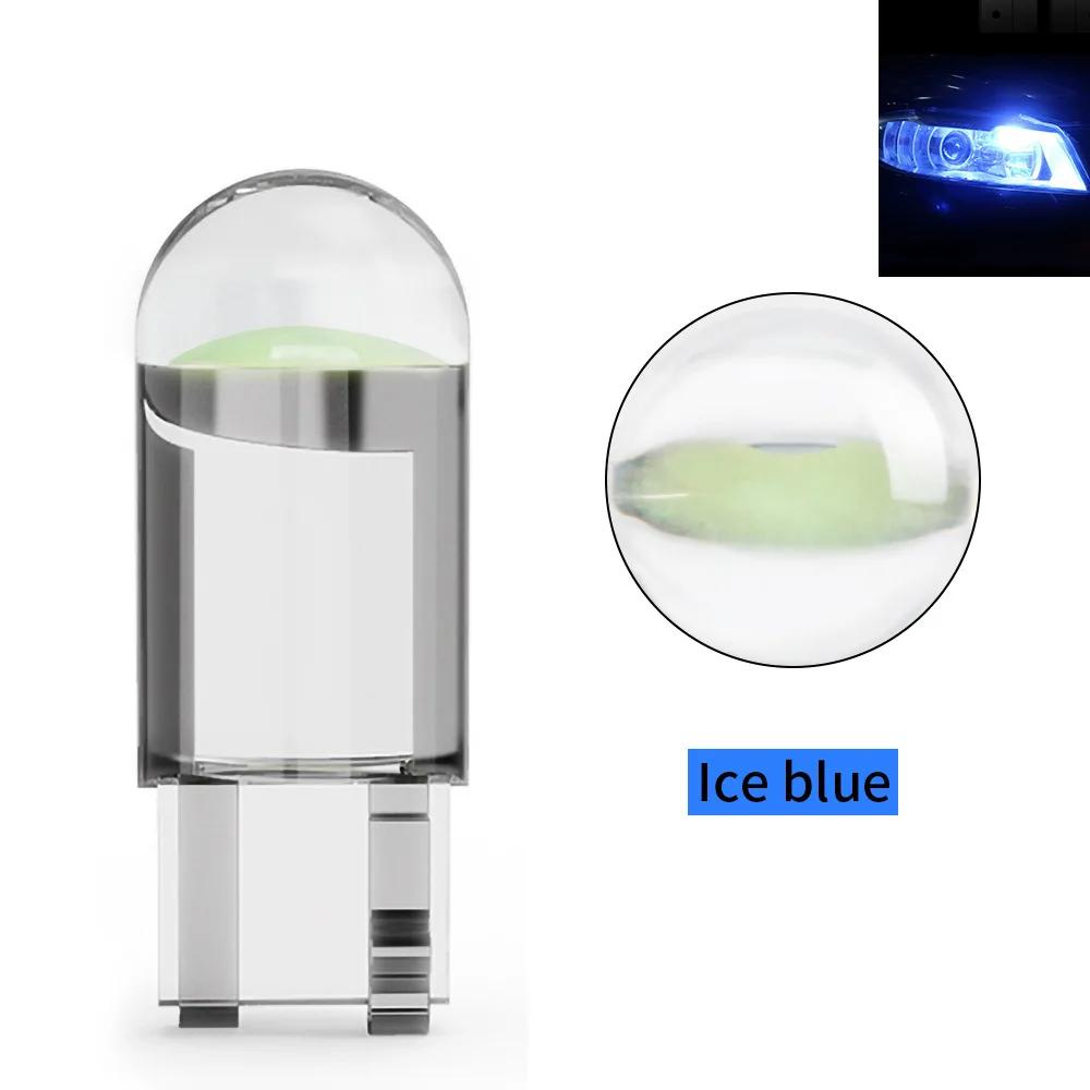 10/50 Pcs COB Glass LED Bulb T10 Car Light 6000K Auto License Plate Lamp Dome Read Light 5W5 LED Signal Light 7 Colors