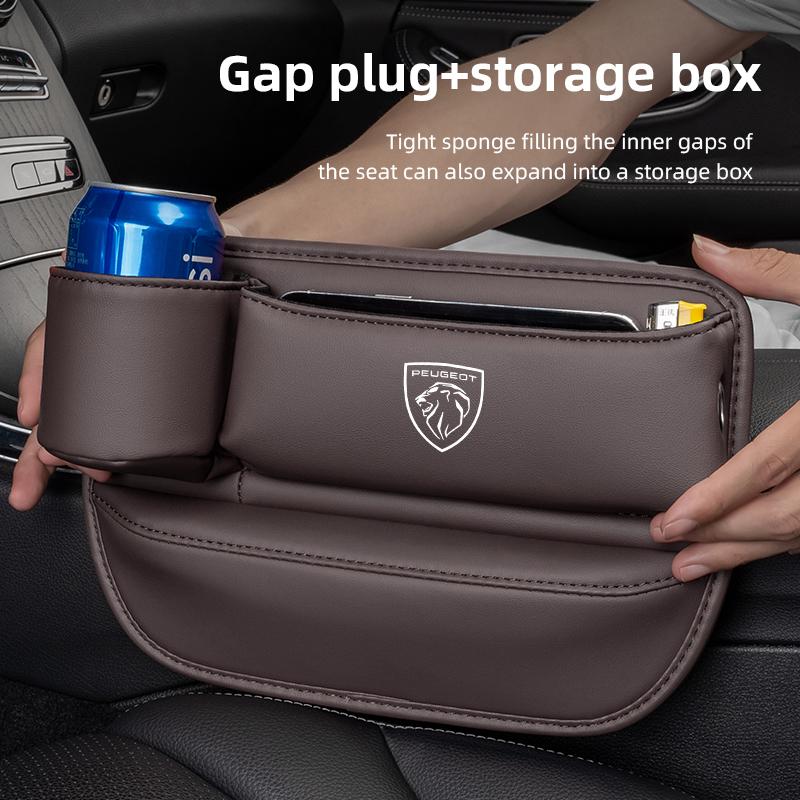 Multifunction Sticker Car Seat Gap Filler Leak-proof Storage Bag Cup For Peugeot 408 308 5008 208 2008 3008 Landtrek Rifter 508