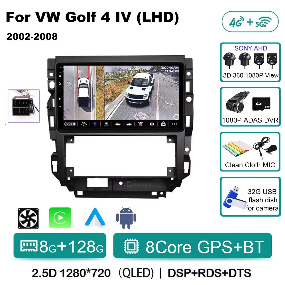 Car Radio Android 14 For Volkswagen VW Golf 4 IV LHD 2002-2008 Jetta MK4 Classics Qualcomm Multimedia Player Carplay GPS Auto