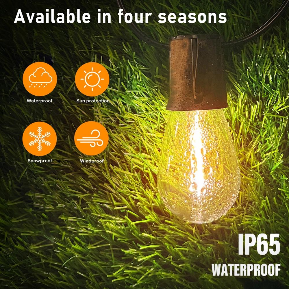 Garland Of Solar Garden Lights 10 Led Decorative Bulbs