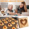 3D Wooden Cookie Cutter Moulds for DIY Baking with Heart & Flower Patterns for Baking Fondant Cake Biscuit Holiday Bakers