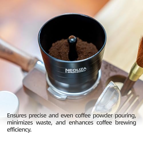 NEOUZA Espresso Dosing Cup, Aluminum Alloy Dosing Funnel, 51mm/58mm Portafilter Compatible, Splash-Proof for Coffee Grinders