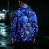 Men's Loose Fit Casual Hoodie with Pocket , Drawstring and Printed Pattern