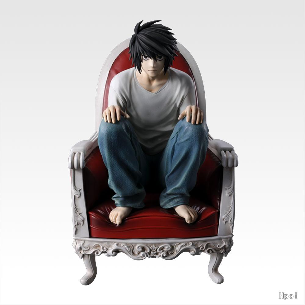 18CM L Lawliet Figure DEATH NOTE Chair Sitting Position Anime Desktop Crafts Golf Model Toy Gift Collection Ornaments PVC