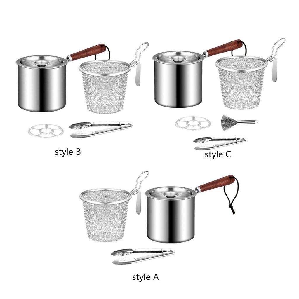 Deep Frying Pot with Lids Easy To Clean Japanese Tempura Frying Pot Kitchen Frying Pan for Outdoor Party Camping Home Dried Fish