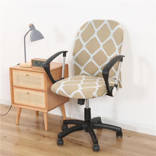 Geometry Computer Chair Cover Spandex Stretch Printed Office Chair Protective Covers Anti -Dirty Removable Machine Washable Armchair Seat