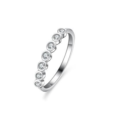 Moissanite žiedas moteriškas 925 sidabrinis žiedas blyksnis deimantinis žiedas deimantinis žiedas žiedas tiesios eilės septynių žvaigždučių eilės vestuvinis žiedas pasiūlymas deimantinis žiedas dovana
