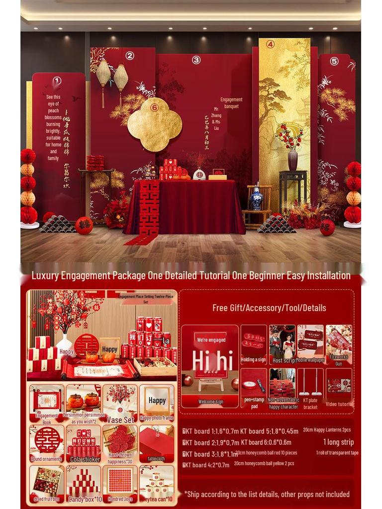 Celebrity Engagement Banquet Decoration Set - High-End Hotel Table and Home Decorative Supplies