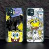 Cartoon Cute S-SpongeBob Anime Phone Case For IPhone 11 12 13 14 15 16 Pro Plus X XS MAX Matte Bumper Shockproof Cover