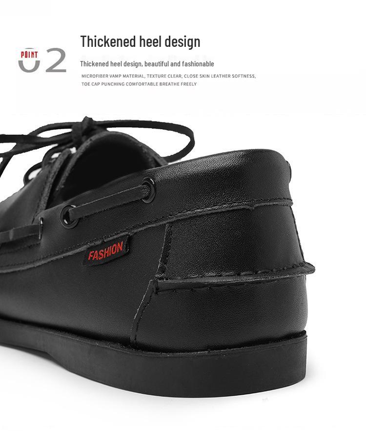 New Men's Non-Slip Leather Driving Loafers - Soft Sole Casual Sailing Shoes
