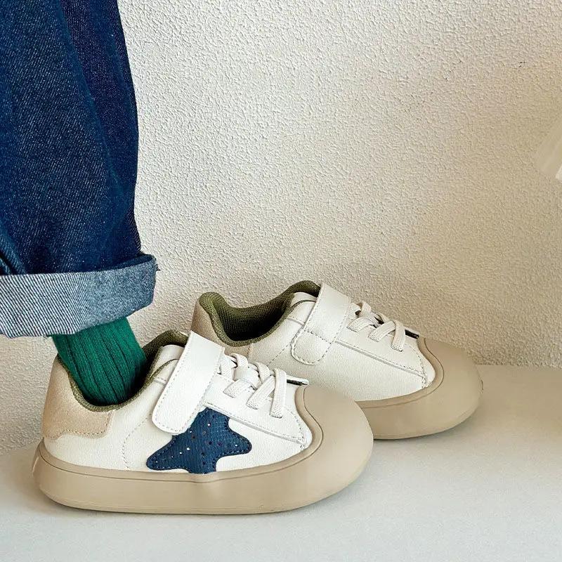 

Fashion 2024 Tenis Sneakers Kids Spring/Autumn New Boys Girls Sports Shoes Casual Board Shoes Soft Soled Children Walking Shoes 22 insole14.5cm серый