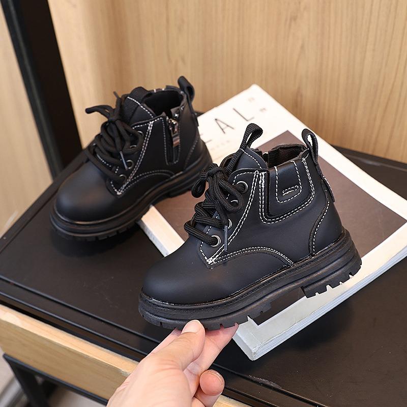 Vintage British Style Unisex Kids Non Slip Soft Sole Ankle Martin Boots