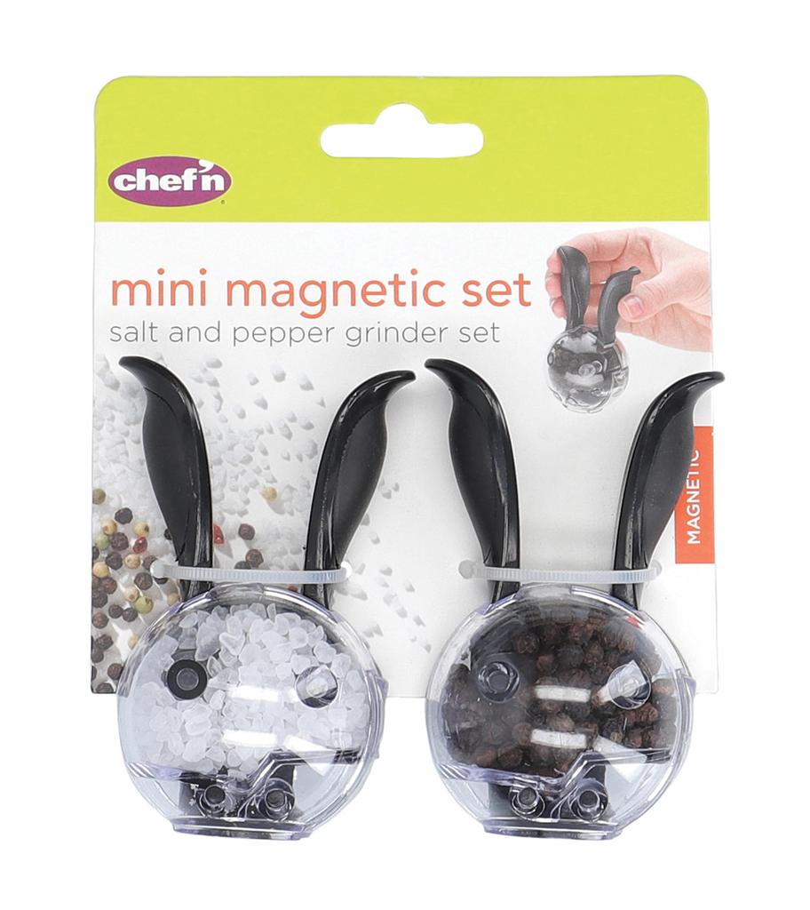 Chef 'n Mini Magnetic Pepper and Salt Ball Set, Mini, Black, 27491
