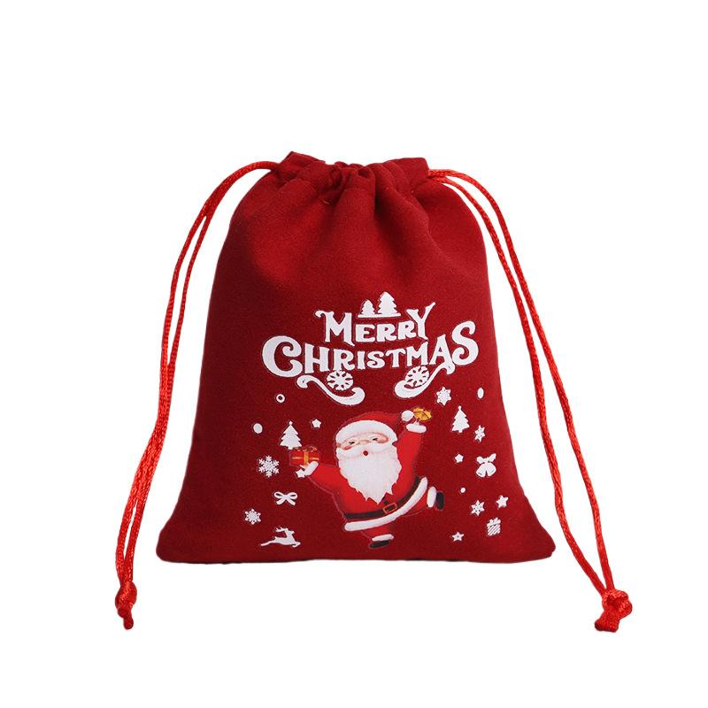 2PC Velvet Bags Small Candy Gift Bag Drawstring Pouch Christmas Party Favor Boutique Jewelry Packaging Bags 2025 New Year