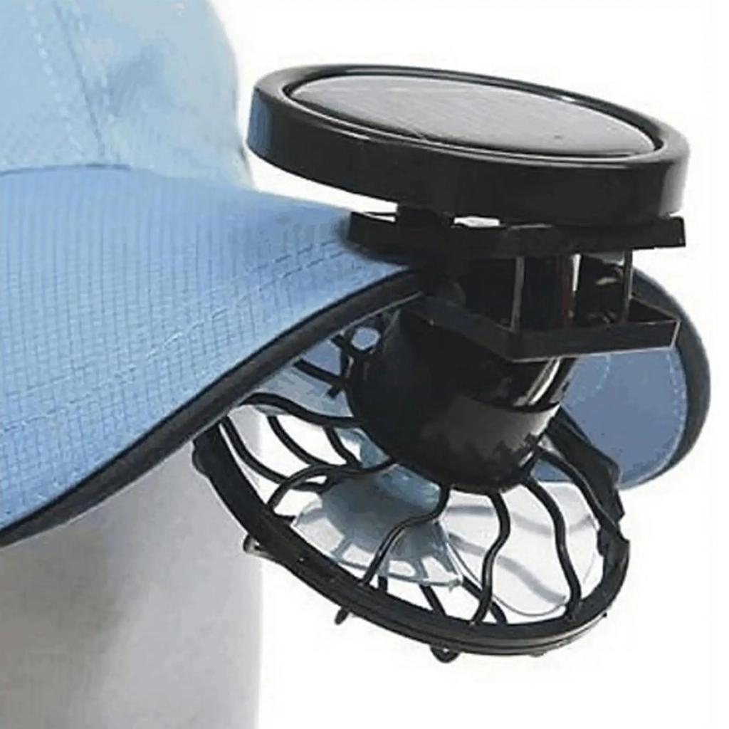Clip On Cap Fan Solar Powered Fan Cooling Fan Hands Free Personal Fan Portable Fan for Outdoor Camping Sports Travel Hiking Neck