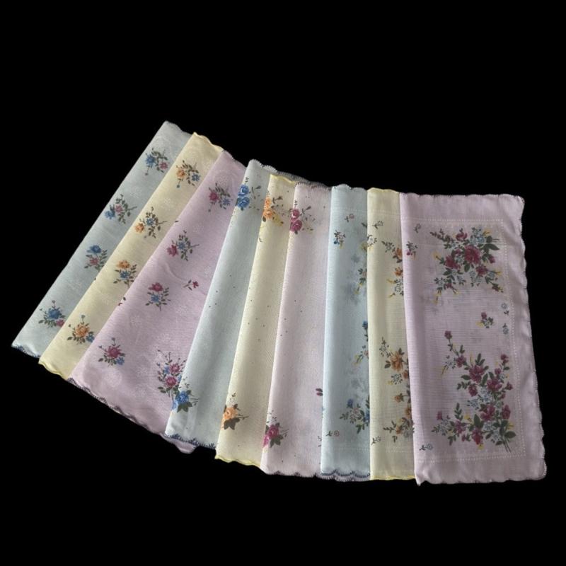 Lady Square Handkerchief Cloth Flower Women Child Print Face Hand Towel Hanky Wedding Christmas Gift