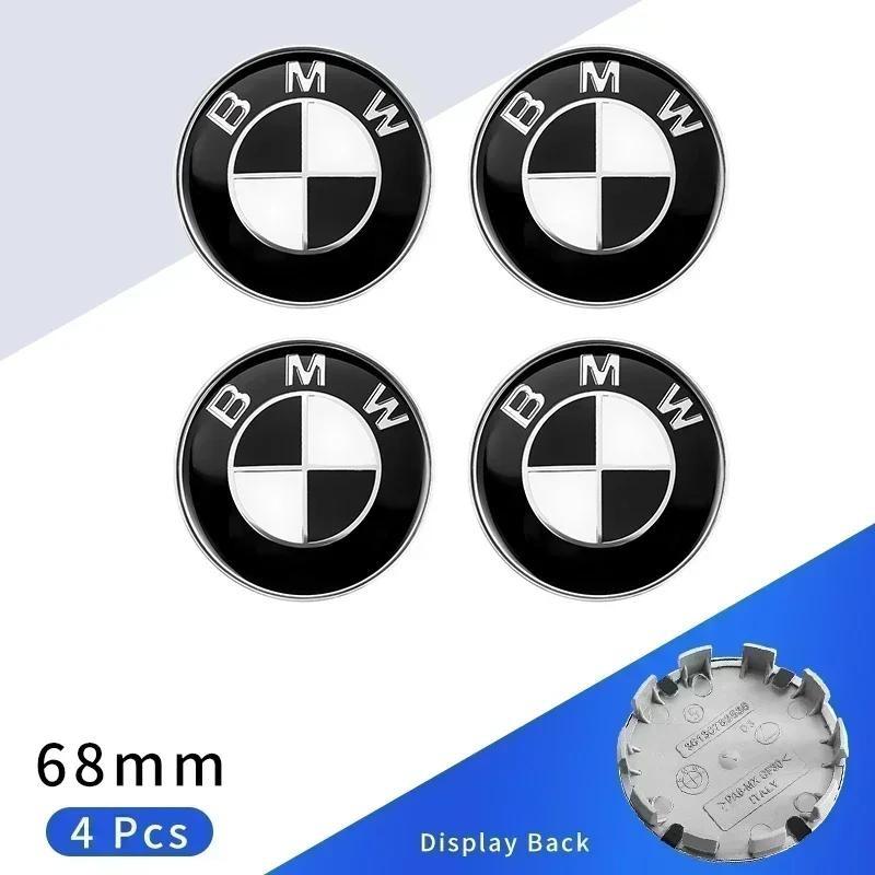 

4pcs 68mm Car Wheel Center Hub Cap Emblem Stickers Styling For BMW E46 E39 E90 E60 E36 F30 F10 E34 E30 F20 E92 M3 M4 M5 X5 X6 чорний білий колір