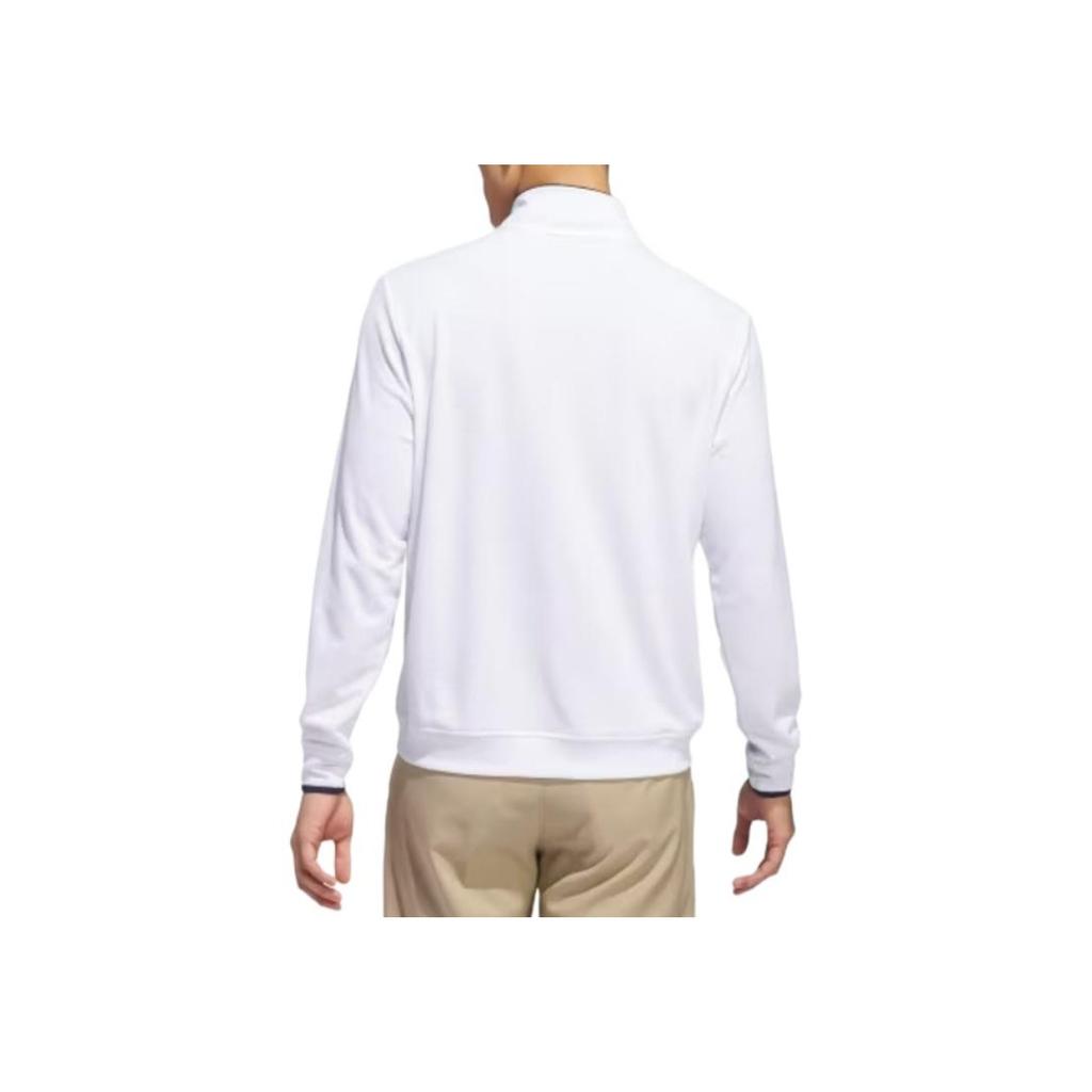 adidas Série Légère Demi-Zip Décontracté Confortable Classique Manches Longues Polo de Golf Homme hauts Blanc IQ2962