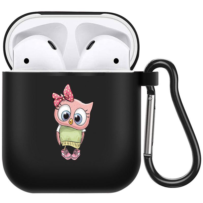 קריקטורה חמוד חיות מחמד כלב חתול בעל חיים ינשוף צמח פרחי אפל עבור אפל AirPods 2 3 כיסויי אוזניות חסינות זעזועים שחורות AirPods Pro Funds Cover