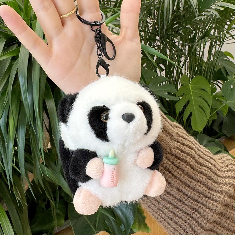 Cute Panda Plushie Backpack Pendant & Small Rabbit Hamster Toy