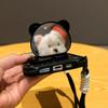 Cute bear lanyard mirror is suitable for Apple 16promax1514 mobile phone case, four corners anti-drop mobile phone case.