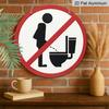 2D Flat, 1pc Round Aluminum Funny Bathroom Sign, "No Standing Pee" Humorous Metal Wall Art, Waterproof & Durable, Easy To Install, Perfect for