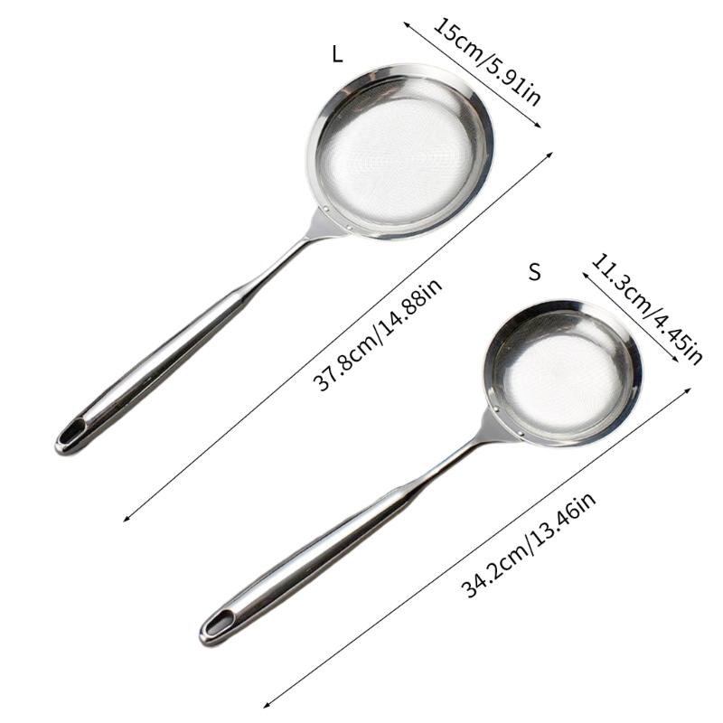Stainless Steel Fine Mesh Strainers for Kitchen,Colander Skimmer with Long Handle Sieves Sifters for Food,Rice,Oil