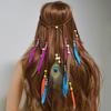 Bohemian Federhaarschmuck für Damenhaar mit einem Stirnband mit Pfauenfeder im indischen Stil