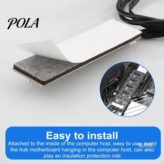RGB Light USB Splitter 2.0 Header with SATA Power Cable 1 to 4 9Pin Motherboard 9-pin Internal Hub Extension Adapter for CPU WiFi Receiver Cooling Fan