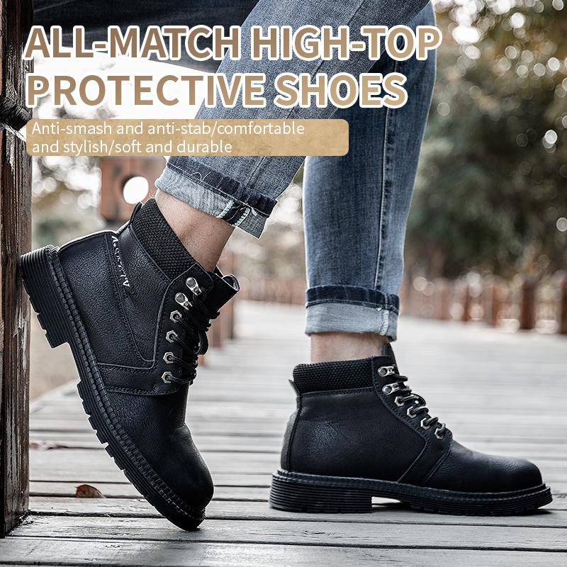 Waterproof Work Safety Shoes For Men Rubber Sole Protective Work Sneakers Men Breathable Warehouse, Mining Safety Footwear