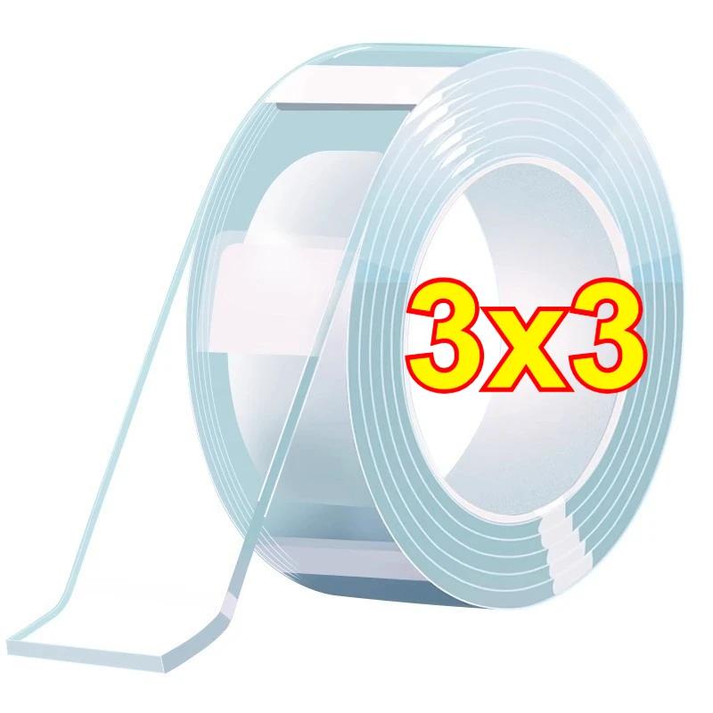 1M/2M/3/5M Transparent Nano Tape Washable and Reusable Double-sided Adhesive Adhesive Universal Hook Tape for Furniture