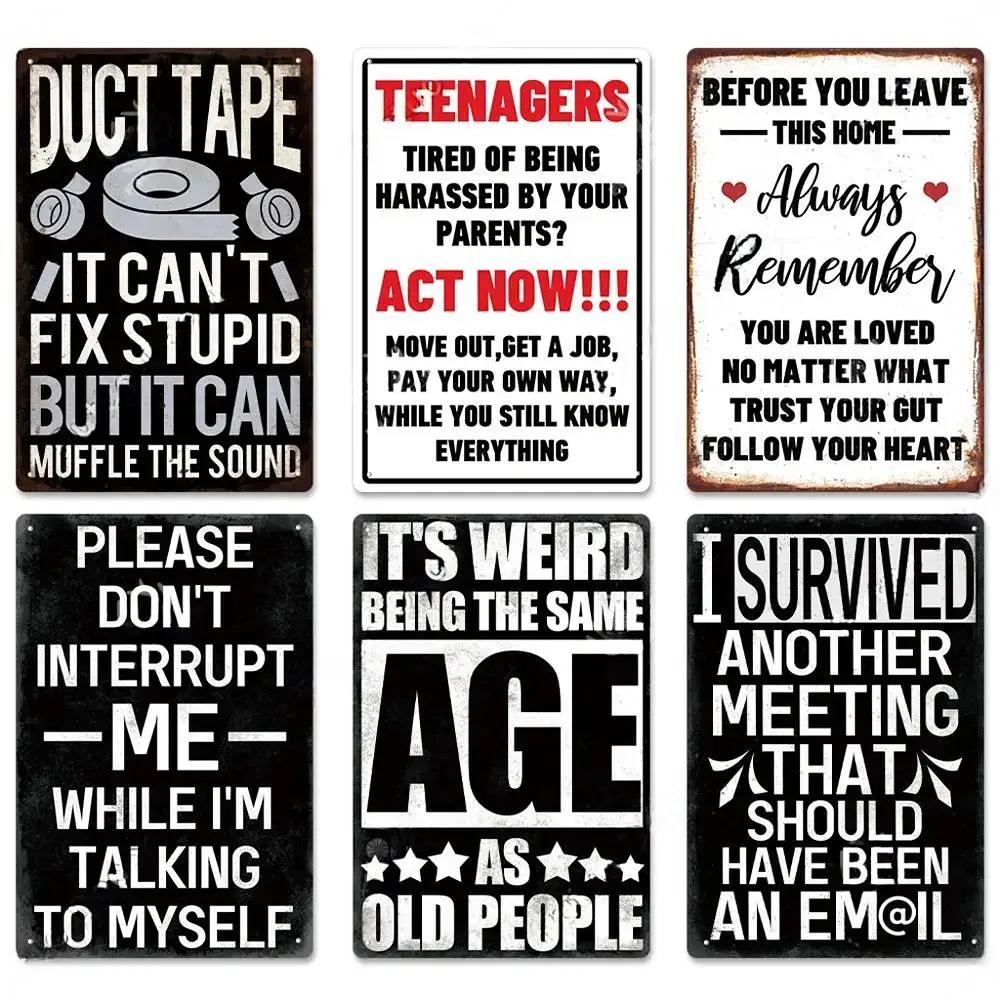 Funny Sarcastic Vintage Metal Posters Tin Signs Decor Retro Plaque Metal Plate Home Wall Art Decor for Bar