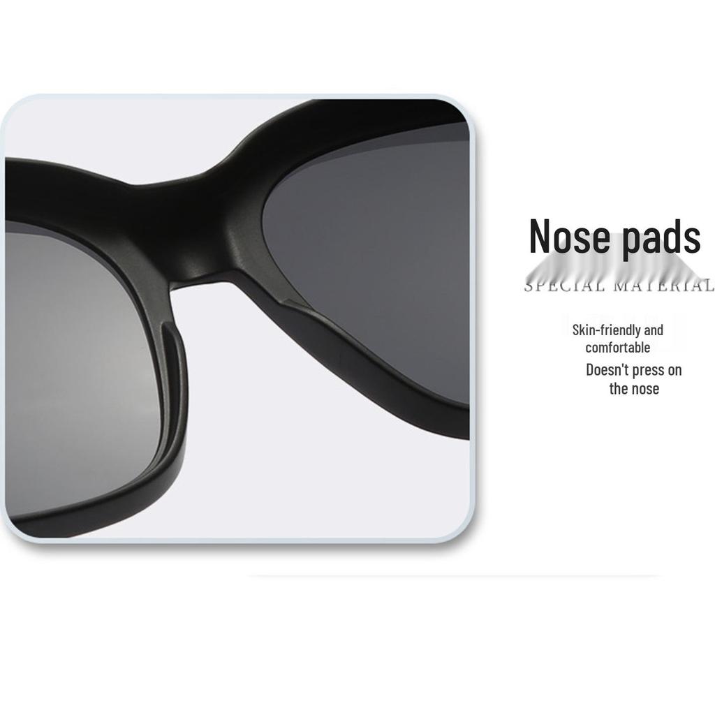 Unisex Polarized TR Clip-On Glasses Set - Trendy, Large Frame Sunglasses for Driving