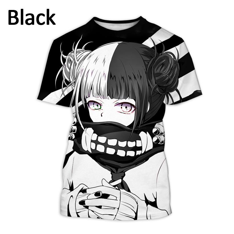 

Летняя футболка с 3D принтом Toga Himiko, модная мужская повседневная футболка с круглым вырезом, милый забавный топ с коротким рукавом My Hero Academia M