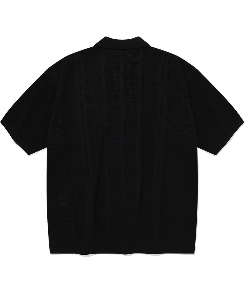 COVERNAT Cool Cable Collar Half Knit Black