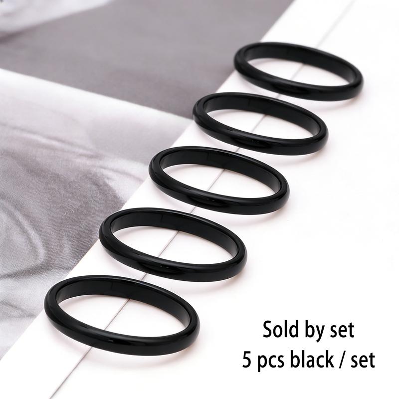 2mm Edelstahl Dünner Ring Roségold Schwarz Für Damen Herren Minimalistischer Schmuck Party Einfach Mode Geschenk Größe 3 Bis 10