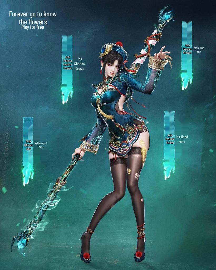 Naraka Bladepoint Yu Linglong Zombie Ink Cosplay Costume - Female Anime Outfit