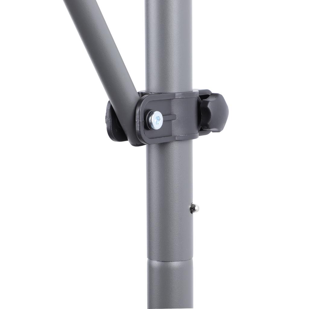 Vertical outdoor awning with clamp mounting, privacy and wind protection for balcony and terrace, weatherproof, anthracite, hand crank, 200 x 270 cm