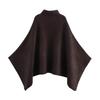 Autumn-Winter Women's Asymmetrical Stand Collar Knit Cape Coat