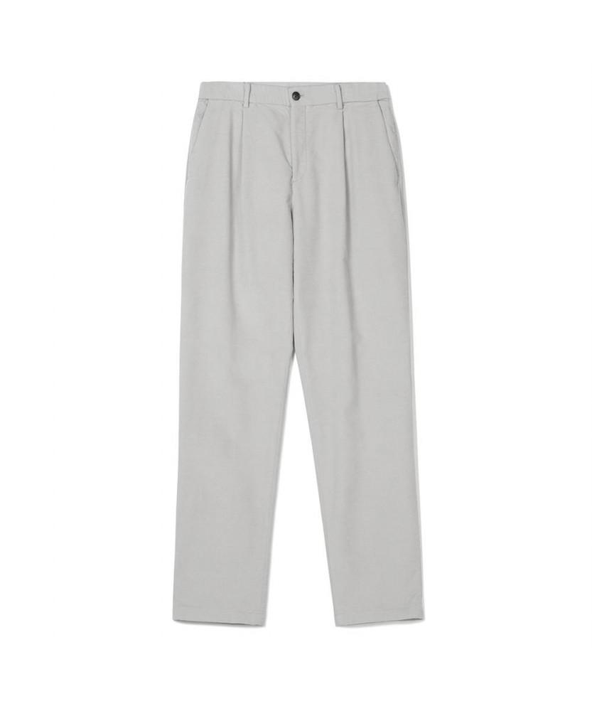 NOTIG Cotton Blend Moleskin Single-Pleat Pants Beige_Okw3Ptlp104I1