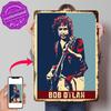 Bob Dylan Musiker D Geprägte Textur Poster Personalisierte Wandkunst Retro Blechschilder für Heimdekoration Garagenzubehör