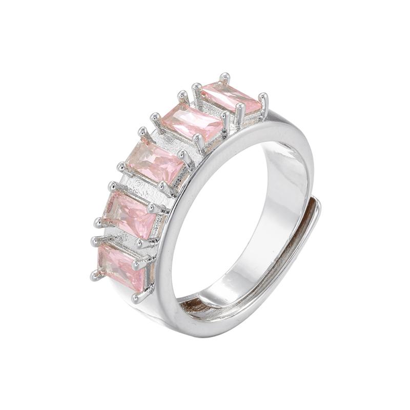 ZHUKOU 6 styles Cubic Zirconia women rings Brass exquisite opening rings 3 lines 4 lines Heart rings Jewelry VJ476