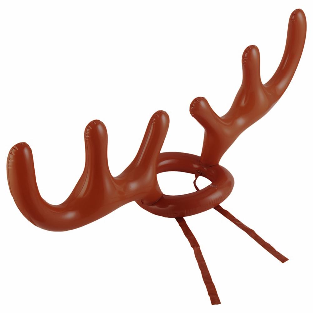 5pcs/lot Santa Funny Reindeer Antler Christmas Toy Children Kids Headgear Inflatable Hat Ring Toss Christmas Supplies Toy