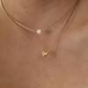 Herz Halskette: Süße 18K Goldplattierte Edelstahl-Schlüsselbein-Kette mit Perle - Perfektes Festivalgeschenk für Mädchen